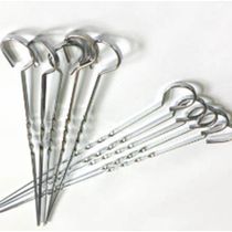ESPETOS DE METAL 38CM C/ 10PCS TORCIDO PARA CHURRASCO