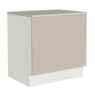 Balcão Para Forno De Embutir 80 X 60 Cm Com Tampo Branco/crema Agata Madesa Branco/crema