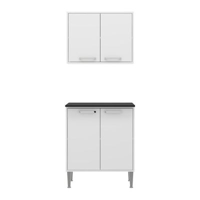 Armário De Cozinha Com Balcão Multimóveis 2 Portas Branco