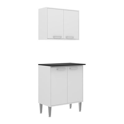 Armário De Cozinha Com Balcão Multimóveis 2 Portas Branco
