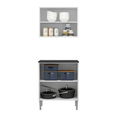 Armário De Cozinha Com Balcão Multimóveis 2 Portas Branco