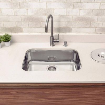 Cuba para Bancada Tramontina Inox Alto Brilho 29L Retangular 56x34cm Cozinha Área Gourmet