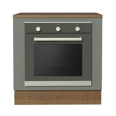 Balcão Para Forno De Embutir 80 X 60 Cm Com Tampo Rustic/cinza Agata Madesa Rustic/cinza