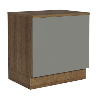Balcão Para Forno De Embutir 80 X 60 Cm Com Tampo Rustic/cinza Agata Madesa Rustic/cinza