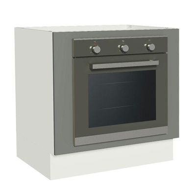 Balcão Para Forno De Embutir 80 X 60 Cm Sem Tampo Branco/cinza Agata Madesa Branco/cinza
