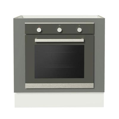 Balcão Para Forno De Embutir 80 X 60 Cm Sem Tampo Branco/cinza Agata Madesa Branco/cinza