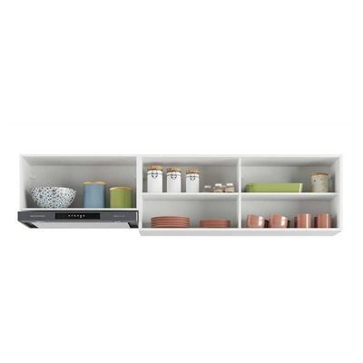 Kit 2 Armários De Cozinha Aéreos 3 Portas Veneza Multimóveis Mp2153 Branco/dourado Branco/dourado