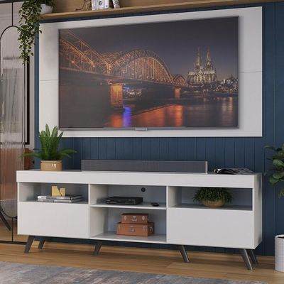 Rack com Painel TV até 65" e Pés Retrô Flórida Multimóveis
