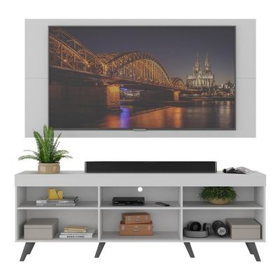 Rack com Painel TV até 65" e Pés Retrô Flórida Multimóveis