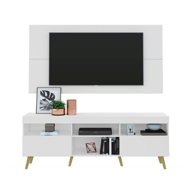 Rack com Painel Tv até 65" e Pés Retrô Flórida Multimóveis