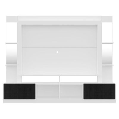 Rack com Painel Suporte Tv 65´´ com Espelho Branco/Preto