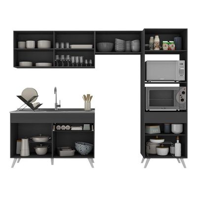 Armário De Cozinha 4 Peças Mp3693.898 Veneza Preto