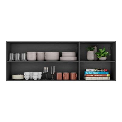 Armário De Cozinha Aéreo 150 Cm 2 Portas Mp3741.895 Preto