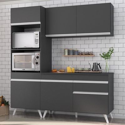 Armário De Cozinha Compacta 3 Peças Mp3694.898 Preto