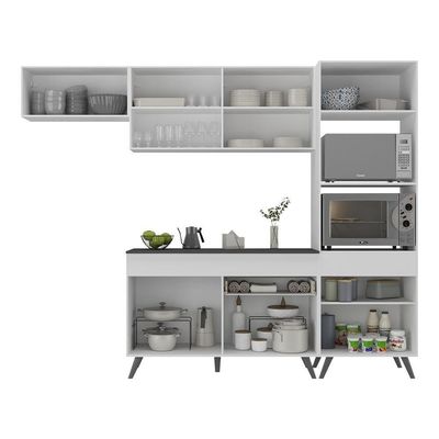 Armário De Cozinha Compacta 4 Peças Mp3690.964 Veneza Branco