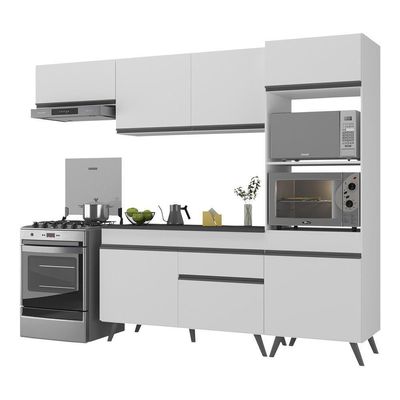 Armário De Cozinha Compacta 4 Peças Mp3690.964 Veneza Branco