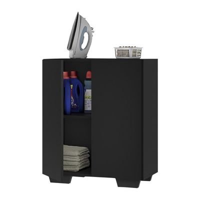 Armário Lavanderia Com 2 Portas Multimóveis Preto