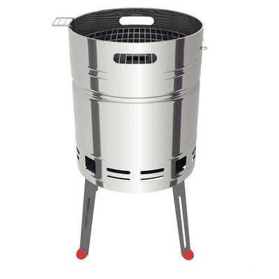 Churrasqueira à Carvão Tcp 400 Em Aço Inox Com Balde Para Carvão Em Aço Esmaltado