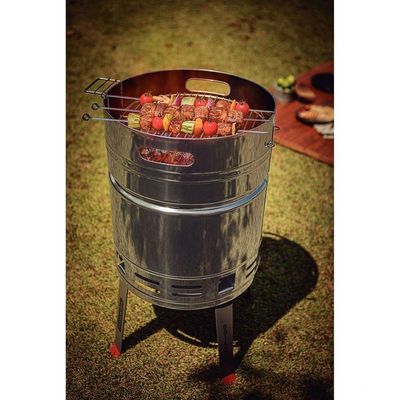 Churrasqueira à Carvão Tcp 400 Em Aço Inox Com Balde Para Carvão Em Aço Esmaltado