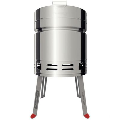 Churrasqueira à Carvão Tcp 400 Em Aço Inox Com Balde Para Carvão Em Aço Esmaltado
