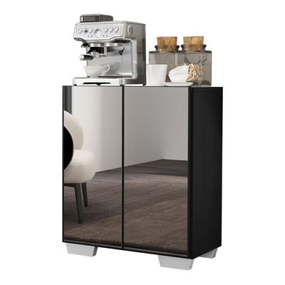 Aparador Buffet 2 Portas Multimóveis V3614 Preto/branco