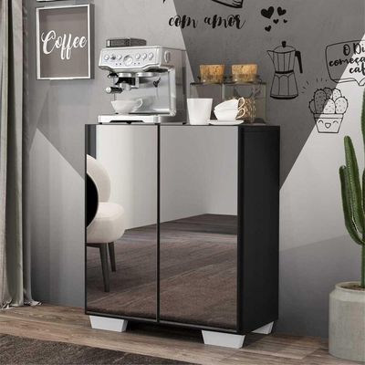Aparador Buffet 2 Portas Multimóveis V3614 Preto/branco