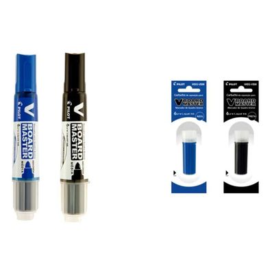 Kit 2 Marcadores Para Quadro Branco + Refil Pilot V-board Master
