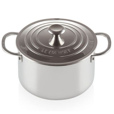 CAÇAROLA LE CREUSET FUNDA SIGNATURE 3-PLY EM AÇO INOXIDÁVEL 24CM 96600624000000