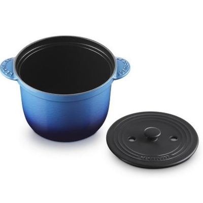 PANELA LE CREUSET DE ARROZ EVERY COM TAMPA INTERNA 18CM FERRO ESMALTADO AZURE BLUE 41110182200460
