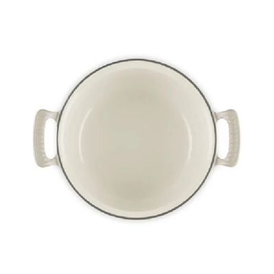 PANELA REDONDA LE CREUSET MODERN 26CM HERITAGE EM FERRO FUNDIDO MERINGUE 21700267164430