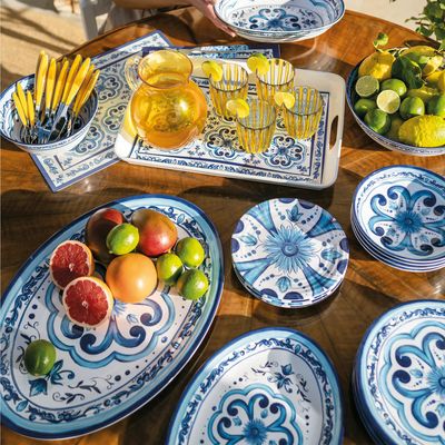 PRATO DE SOBREMESA GUZZINI EM MELAMINA 21,5CM AZUL 28191252