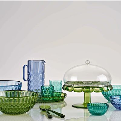 TALHERES DE SALADA GUZZINI EM ACRÍLICO VANITY ACQUA 27,5CM WATER LILY GREEN 129600AC13