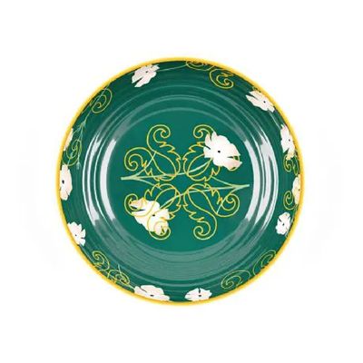 PRATO DE SOPA GUZZINI FUSION 21CM EM MELAMINA VERDE E DOURADO 28193052
