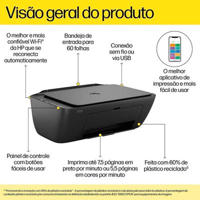 Multifunc JTinta WiFi Deskjet HP 2874