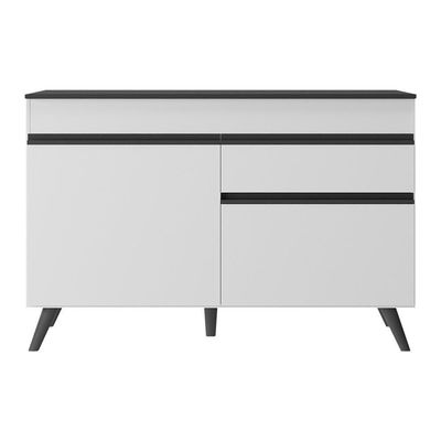 Balcão Cozinha Gabinete Pia 120Cm Mp3680.964 Branco/preto