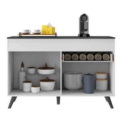 Balcão Cozinha Gabinete Pia 120Cm Mp3680.964 Branco/preto