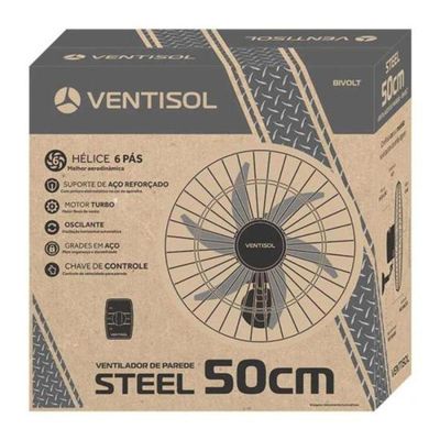 Ventilador De Parede Ventisol Turbo 6 Steel 50cm