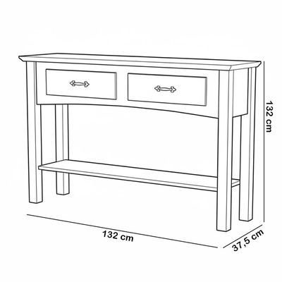 Kit Balcão Buffet 93cm Com Aparador Rústico 132cm Madeira Maciça Lira M06 Carvalho Fosco - Lyam Decor