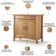 Kit Balcão Buffet 93cm Com Aparador Rústico 132cm Madeira Maciça Lira M06 Carvalho Fosco - Lyam Decor