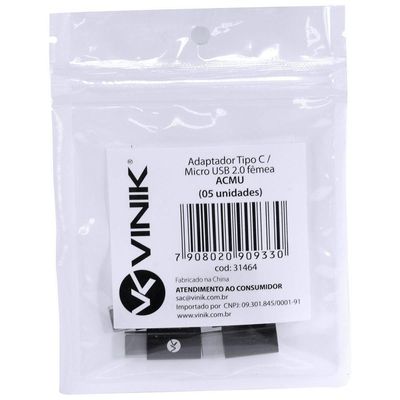 Adaptador Tipo C X Micro Usb Fêmea 2.0 - 5 Unid.
