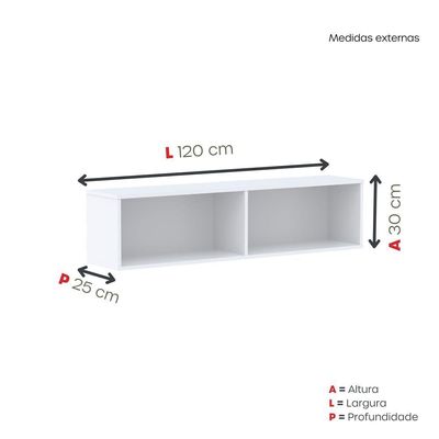 Nicho De Parede 300x1200mm Branco