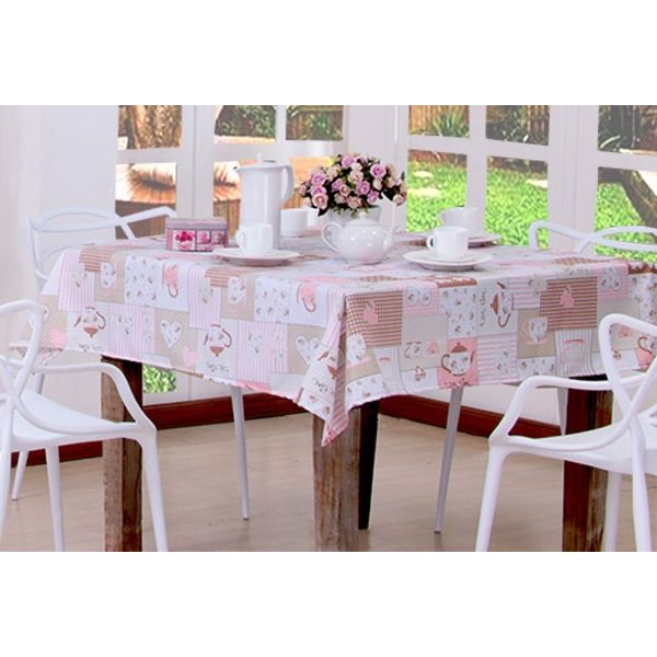 Toalha De Mesa Cupacke Rosa Quadrada