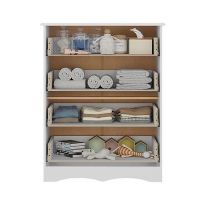 Cômoda Infantil 65cm Com 4 Gavetas Realeza Multimóveis Mp4433 Branco/madeirado Branco/madeirado