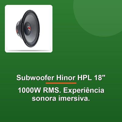 Alto Falante Hinor Hpl 18 1000w Rms 8r Subwoofer