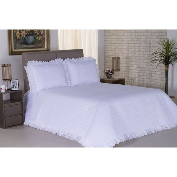 Cobreleito Diplomata King Size 03 Pçs Branco - Deccoralle