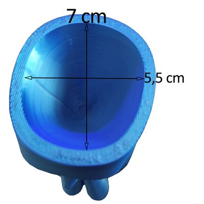 Rosto Enfeite Decoração Impressão 3D Porta Objeto Vaso 14 cm Sala Azul Metálico