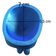 Rosto Enfeite Decoração Impressão 3D Porta Objeto Vaso 14 cm Sala Azul Metálico
