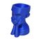 Rosto Enfeite Decoração Impressão 3D Porta Objeto Vaso 14 cm Sala Azul Metálico