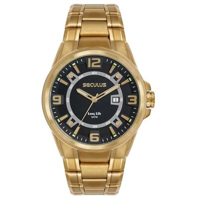 Relógio Seculus Masculino Ref: 44316gpsvda3 Esportivo Dourado