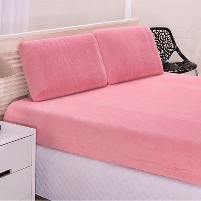 Jogo de Lençol Queen em Manta Plush 3 Peças - Rosa - 100% Poliéster